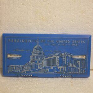 Vintage Sterling Plastics Presidents of the United States Educator Pencil Case